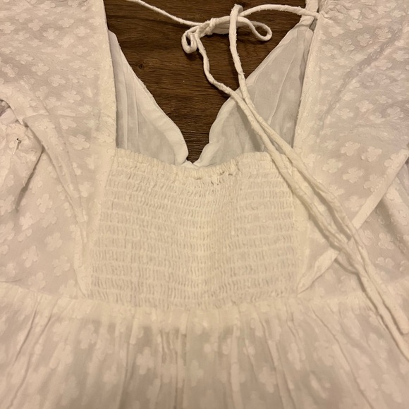 NWT Madewell Tie-Back Flutter-Sleeve Tiered Midi Dress in Soft White - Size S - Picture 10 of 11